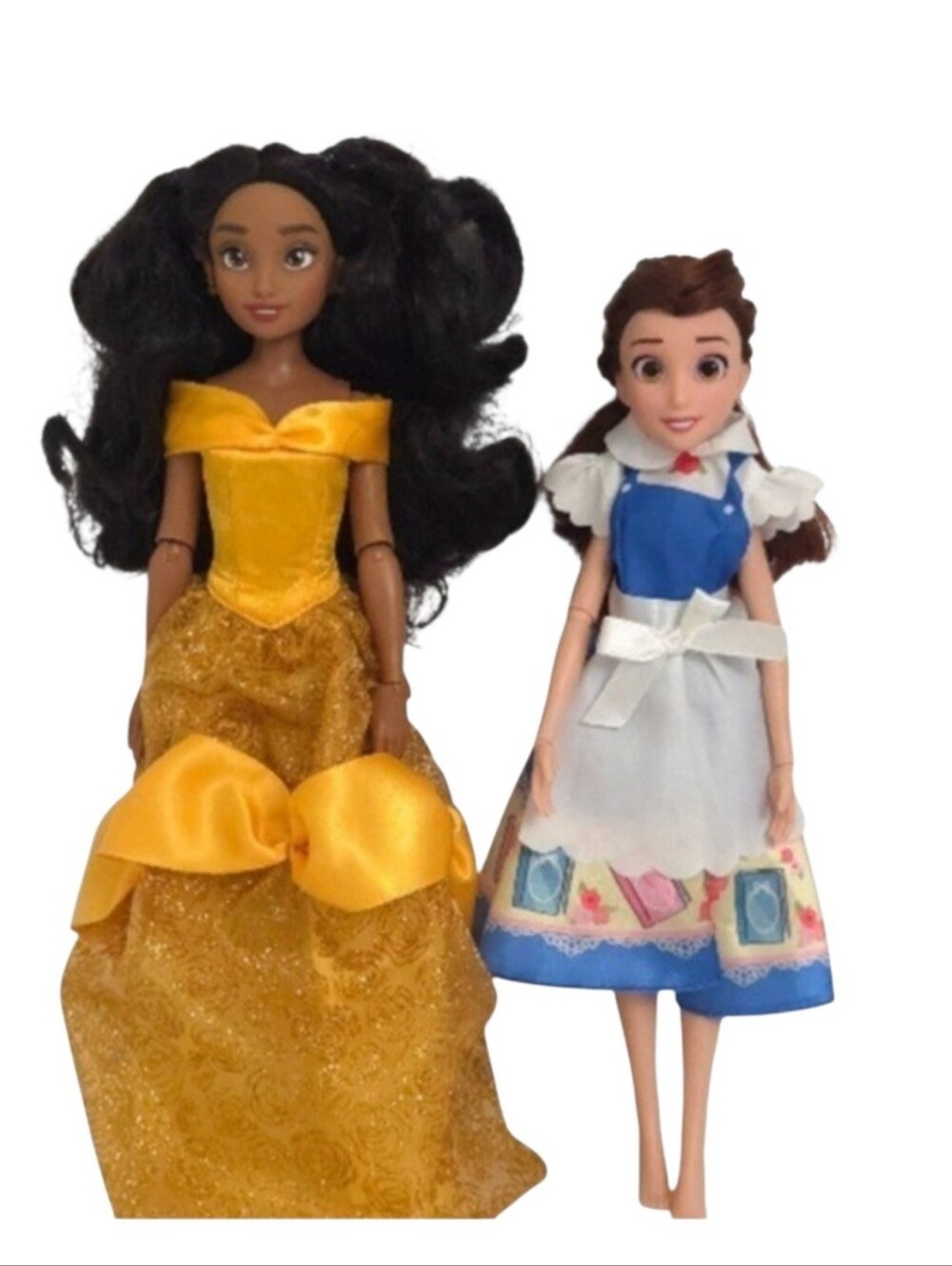 Disney Princess Belle & Fully Articulated Moana Doll Lot- Beauty Beast- Set of 2
